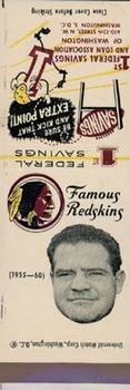 1960-61 1st Federal Savings Washington Redskins Matchbooks #NNO Louis Stephens Front