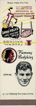 1960-61 1st Federal Savings Washington Redskins Matchbooks #NNO Bob Toneff Front