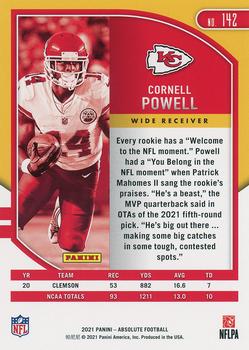 2021 Panini Absolute - Retail #142 Cornell Powell Back