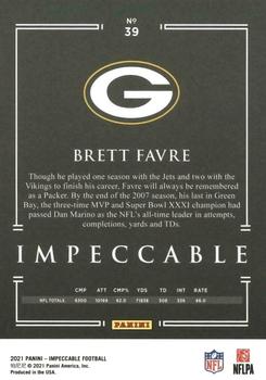 2021 Panini Impeccable #39 Brett Favre Back