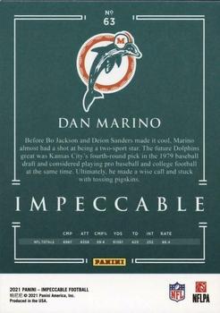 2021 Panini Impeccable #63 Dan Marino Back
