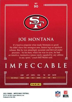2021 Panini Impeccable #90 Joe Montana Back