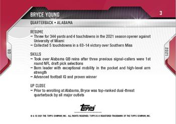 2021 Bowman Next #3 Bryce Young Back