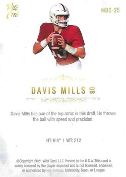 2021 Wild Card Matte White #MBC-25 Davis Mills Back