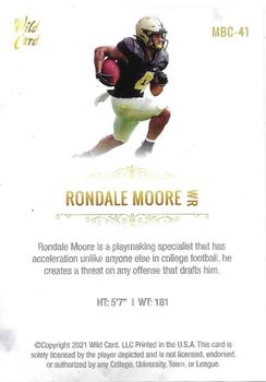 2021 Wild Card Matte White #MBC-41 Rondale Moore Back