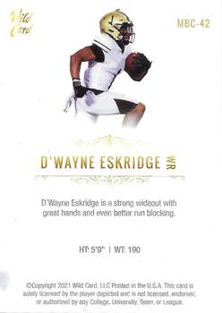 2021 Wild Card Matte White #MBC-42 D'Wayne Eskridge Back