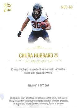 2021 Wild Card Matte White #MBC-60 Chuba Hubbard Back