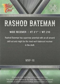 2021 Wild Card Matte White - X-Plode Green #MXP16 Rashod Bateman Back