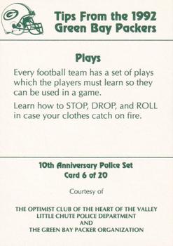 1992 Green Bay Packers Police - Optimist Club Heart of the Valley, Little Chute Police Department #6 Don Majkowski Back