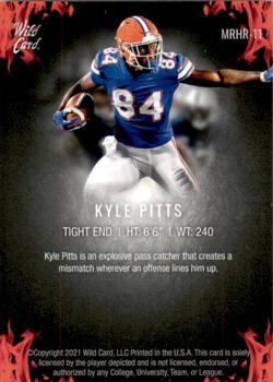 2021 Wild Card Matte White - Red Hot Rookie Red #MRHR-11 Kyle Pitts Back