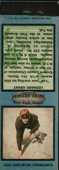 1934 Diamond Matchbook Covers #NNO Leonard Grant Front
