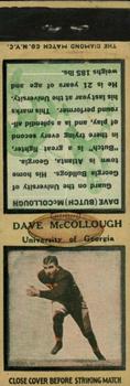 1934 Diamond Matchbook Covers #NNO Dave McCollough Front