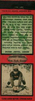 1934 Diamond Matchbook Covers #NNO Hank Reese Front