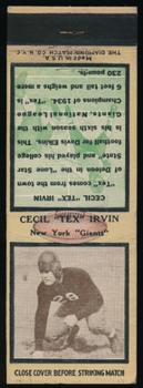 1935 Diamond Matchbook Covers #NNO Cecil Irvin Front