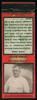 1935 Diamond Matchbook Covers #NNO Steve Owen Front