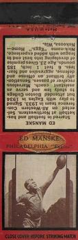 1936 Diamond Matchbook Covers #NNO Ed Manske Front