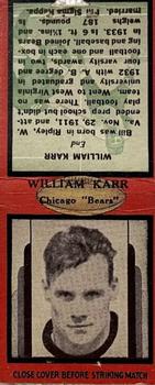 1937 Diamond Matchbook Covers #NNO William Karr Front