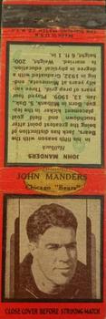 1937 Diamond Matchbook Covers #NNO Jack Manders Front