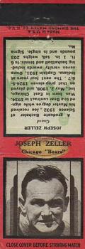 1937 Diamond Matchbook Covers #NNO Joseph Zeller Front