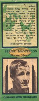 1937 Diamond Matchbook Covers #NNO Bernie Masterson Front