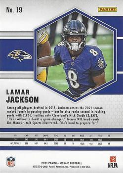 2021 Panini Mosaic #19 Lamar Jackson Back