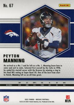 2021 Panini Mosaic #67 Peyton Manning Back