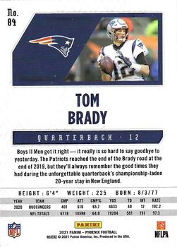 2021 Panini Phoenix #84 Tom Brady Back
