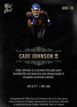 2021 Wild Card Matte White - Black #MBC-70 Cade Johnson Back