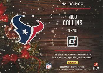2021 Donruss - Rookie Holiday Sweater #RS-NCO Nico Collins Back