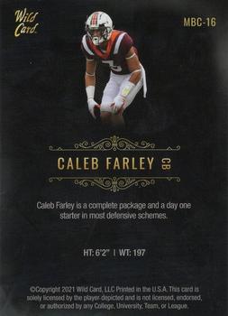 2021 Wild Card Matte #MBC-16 Caleb Farley Back