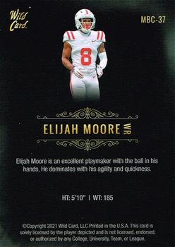 2021 Wild Card Matte #MBC-37 Elijah Moore Back