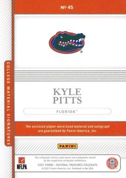 2021 Panini National Treasures Collegiate - College Materials Signatures Brand Logo #45 Kyle Pitts Back