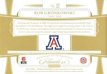 2021 Panini Flawless Collegiate - 2020 Flawless Dual Patch Autographs #22 Rob Gronkowski Back