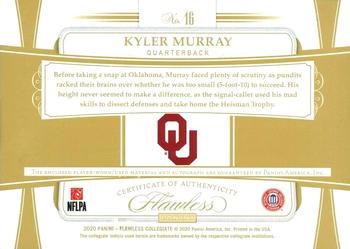 2021 Panini Flawless Collegiate - 2020 Flawless Dual Patch Autographs Silver #16 Kyler Murray Back
