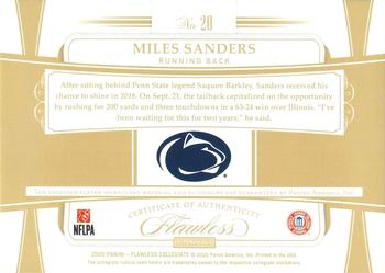 2021 Panini Flawless Collegiate - 2020 Flawless Dual Patch Autographs Silver #20 Miles Sanders Back