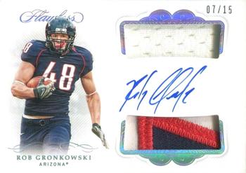2021 Panini Flawless Collegiate - 2020 Flawless Dual Patch Autographs Silver #22 Rob Gronkowski Front
