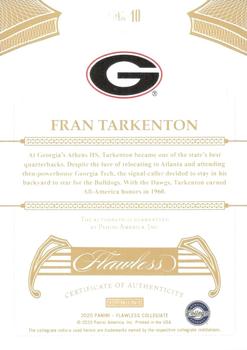 2021 Panini Flawless Collegiate - 2020 Flawless Flawless Signatures #10 Fran Tarkenton Back