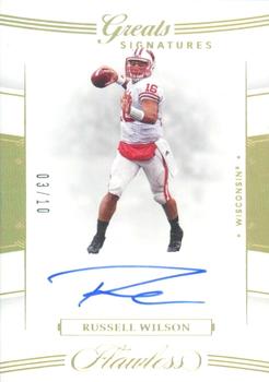 2021 Panini Flawless Collegiate - 2020 Flawless Greats Signatures Gold #30 Russell Wilson Front
