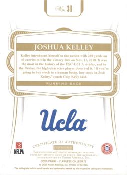 2021 Panini Flawless Collegiate - 2020 Flawless Patch Autographs Black #30 Joshua Kelley Back