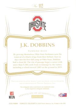 2021 Panini Flawless Collegiate - 2020 Flawless Rookie Patch Autographs Gold #112 J.K. Dobbins Back