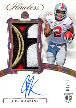 2021 Panini Flawless Collegiate - 2020 Flawless Rookie Patch Autographs Gold #163 J.K. Dobbins Front