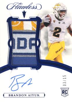 2021 Panini Flawless Collegiate - 2020 Flawless Rookie Patch Autographs Sapphire #161 Brandon Aiyuk Front