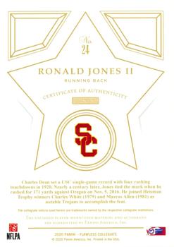 2021 Panini Flawless Collegiate - 2020 Flawless Star Swatch Signatures #24 Ronald Jones II Back