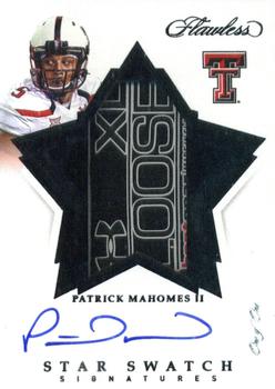 2021 Panini Flawless Collegiate - 2020 Flawless Star Swatch Signatures Black #22 Patrick Mahomes II Front