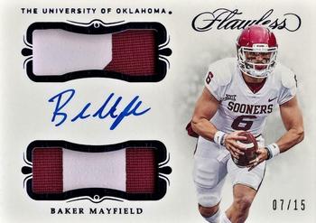 2021 Panini Flawless Collegiate - 2019 Flawless Dual Patch Autographs Sapphire #2 Baker Mayfield Front