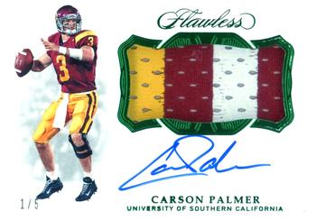 2021 Panini Flawless Collegiate - 2019 Flawless Patch Autographs Emerald #5 Carson Palmer Front