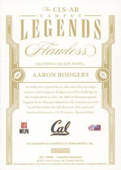 2021 Panini Flawless Collegiate - Campus Legends Signatures #CLS-AR Aaron Rodgers Back