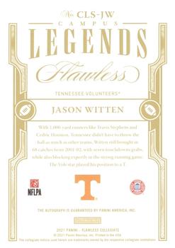 2021 Panini Flawless Collegiate - Campus Legends Signatures #CLS-JW Jason Witten Back