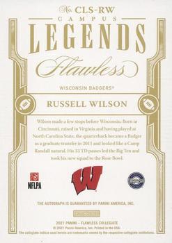 2021 Panini Flawless Collegiate - Campus Legends Signatures #CLS-RW Russell Wilson Back