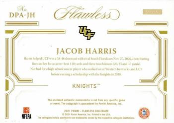 2021 Panini Flawless Collegiate - Dual Patch Autographs Platinum #DPA-JH Jacob Harris Back